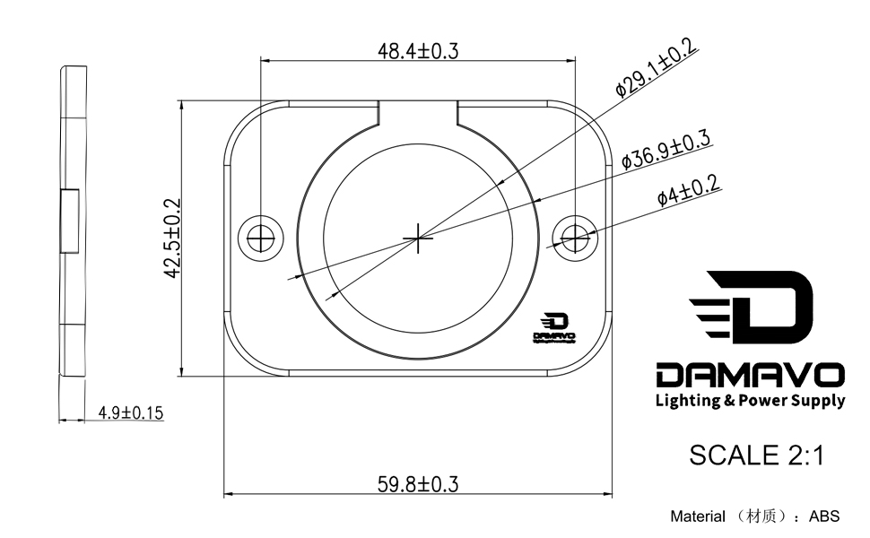 montaje en panel usb, montaje en panel, montaje en panel usb c-DAMAVO