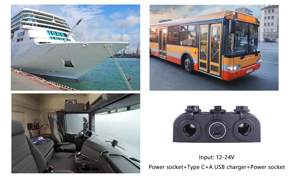 excavator USB, 12V USB waterproof, 24 volt USB socket for sale