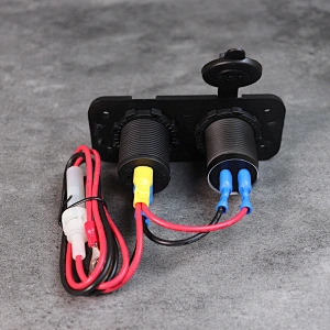 USB plug car charger, 2 port cigarette lighter adapter, cigarette socket plug for sale