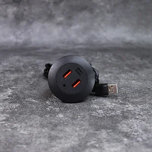 USB desk charger, in desk USB charger, desk mounted USB charging station