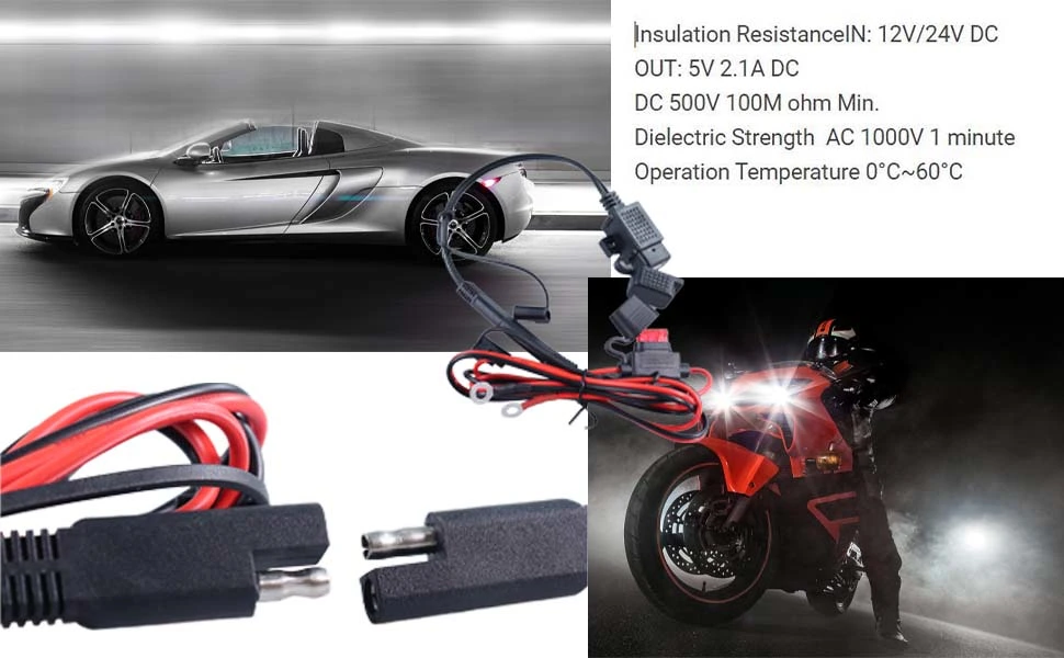 DAMAVO motorcycle USB charger waterproof, waterproof USB port motorcycle, waterproof 12V USB socket motorcycle