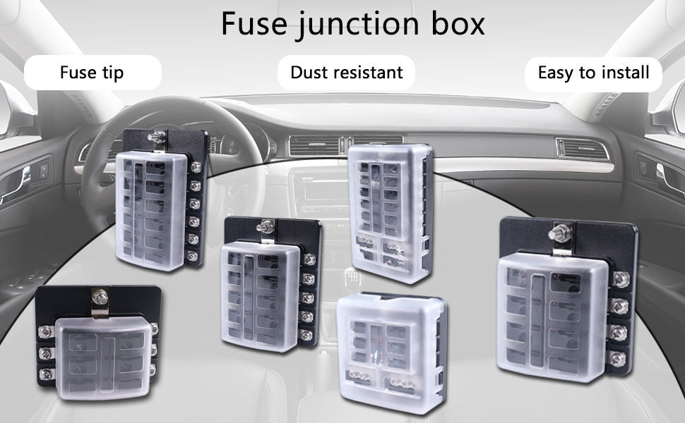 12 way fuse block,12v DC fuse box, screw cap fuse holder factory