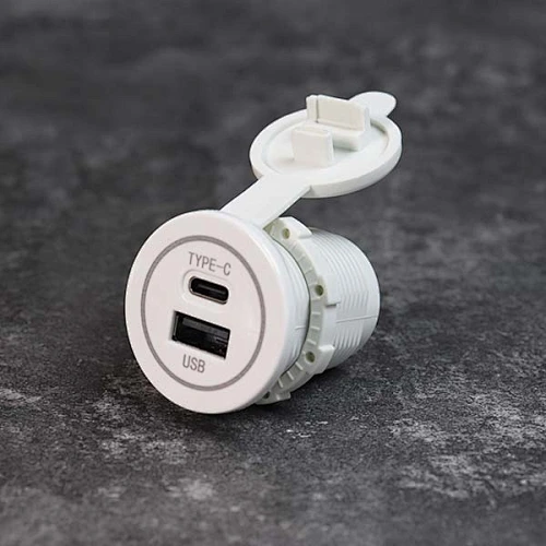 DAMAVO 12 volt to USB C, car power outlet to USB adapter, USB type C car