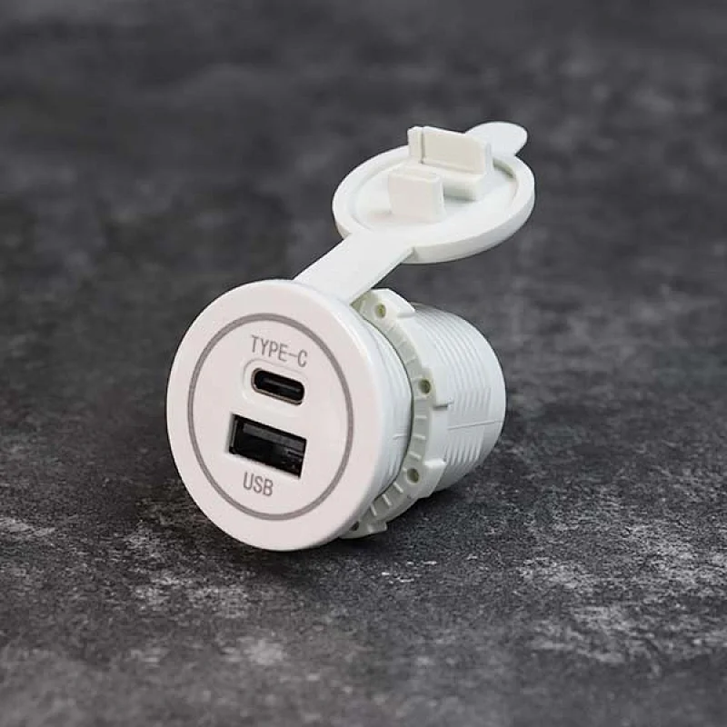 DAMAVO 12 volt to USB C, car power outlet to USB adapter, USB type C car