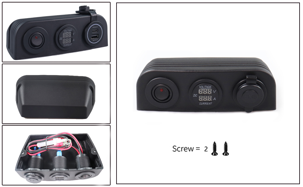 USB C 12 volt, target USB C charger, 12v digital voltmeter gauge丨DAMAVO