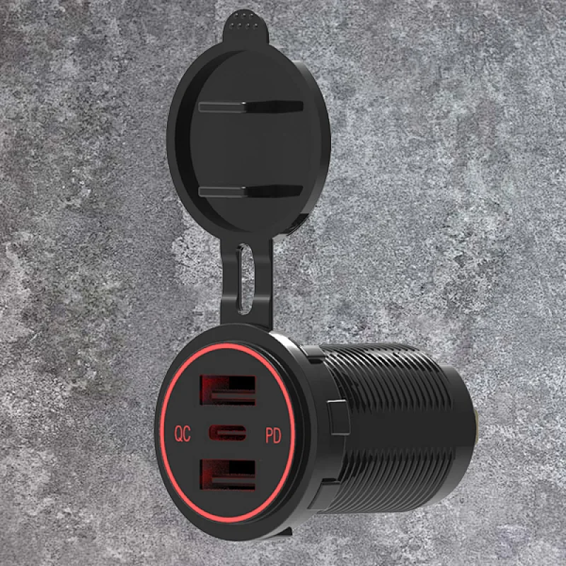 3 port USB car charger, cigarette lighter to outlet adapter, PD 20W for sale