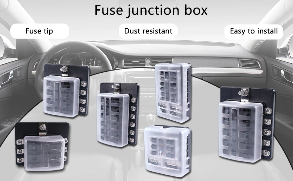 marine fuse block, 10 way fuse box, boat switch panel with fuses factory-DAMAVO
