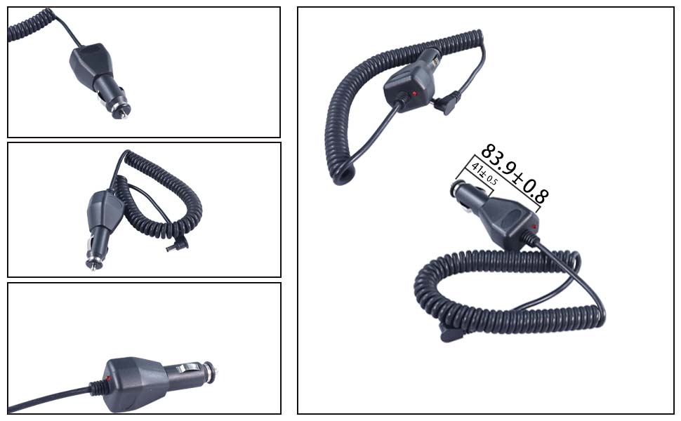 coiled power cord, car DC plug, cigarette lighter charger for car manufacturer