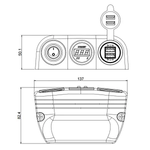 boat rocker switch panel, 12 volt outlet plug, DC digital voltmeter ammeter manufacturer