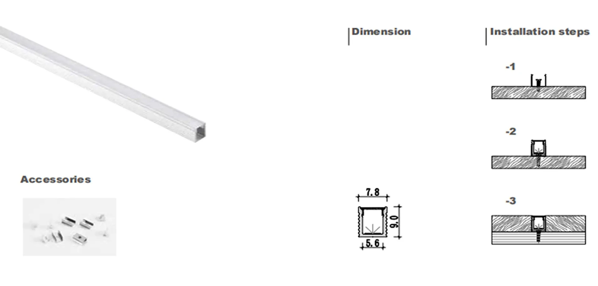 hotsale strip light aluminium profile, aluminium casing for led light, aluminum led track