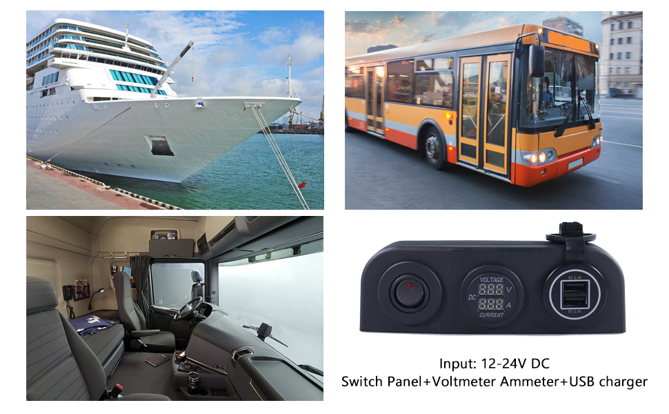 boat USB, 12 volt voltmeter，car voltmeter cigarette lighter factory