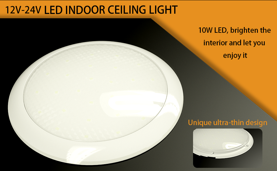 RV ceiling light，12V LED ceiling lights，12V ceiling lights for caravans CE