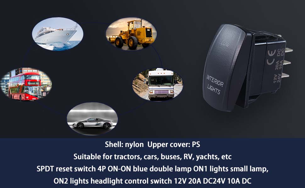 high quality illuminated rocker light switch, rocker switch board, single rocker switch panel