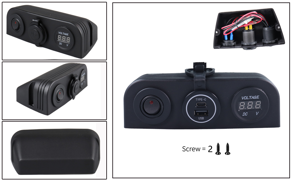 marine usb socket, 12v digital voltmeter, 12v voltmeter gauge factory
