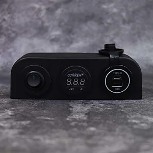 12V rocker switch panel, USB type C car adapter, high current USB car charger