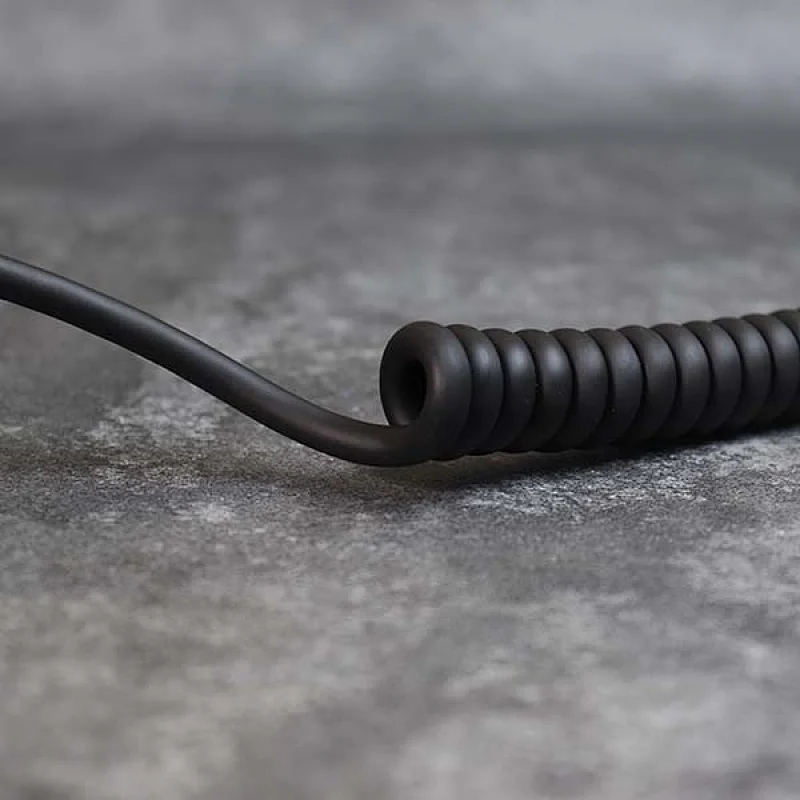 high quality coiled extension cable, spiral coiled power cable, braided coiled cable