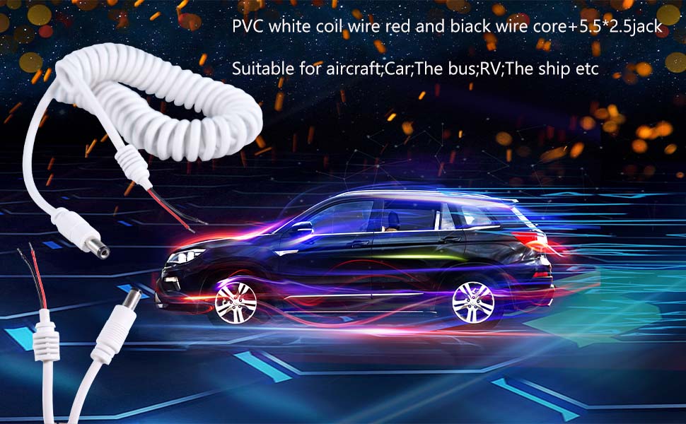 best coiled cord, coiled charging cable, 12v power cord