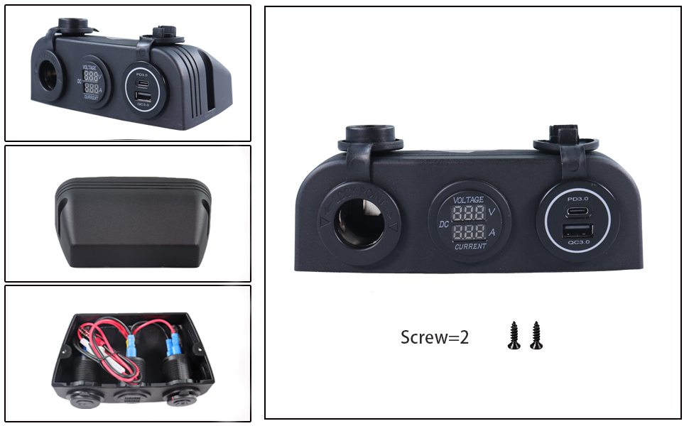 marine USB charging port, car charging port, 12 volt ammeter manufacturer-DAMAVO