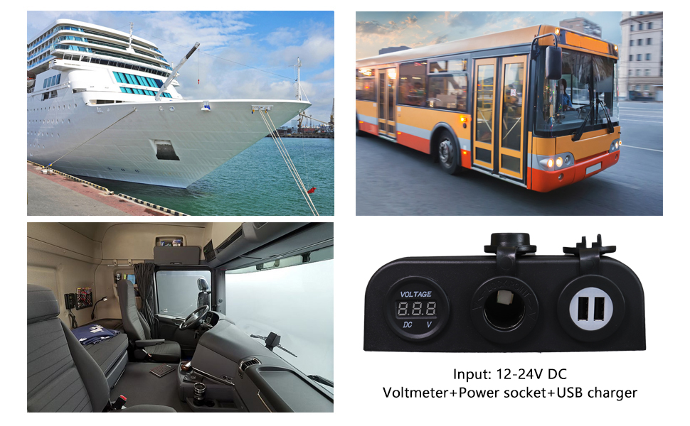 DAMAVO usb power socket 12v, 24v usb socket, motorhome usb socket