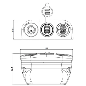 boat USB, 12 volt voltmeter， car voltmeter cigarette lighter丨DAMAVO