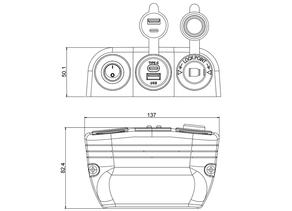 flush mount usb outlet, car usb flush mount, car outlet usb adapter for sales-DAMAVO