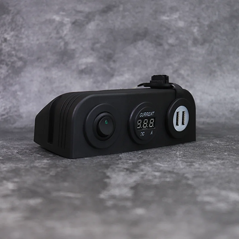 DC switch panel, double car charger port, front power outlet in car