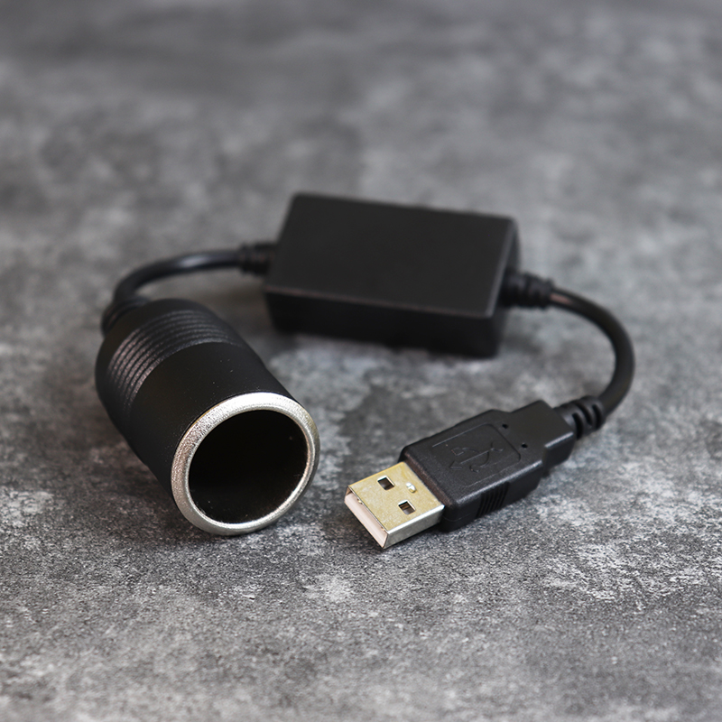 USB 5V to 12V car lighter socket car power outlet to plug cigarette