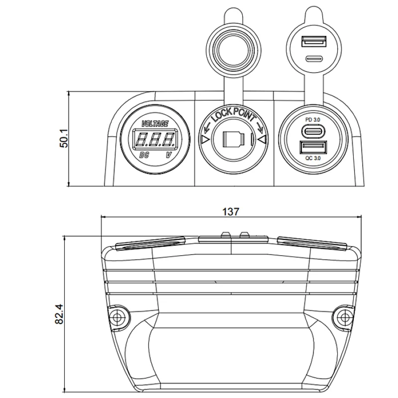 RV USB charging outlet, RV USB C outlet, RV voltage meter丨DAMAVO