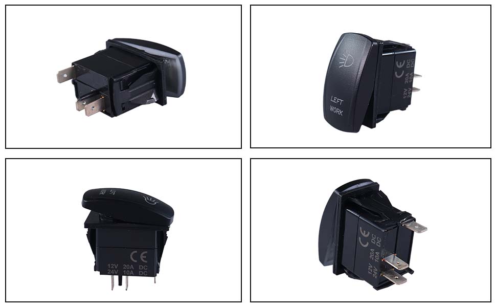 DAMAVO boat rocker switches labeled, rocker switch surface mount, waterproof boat switches