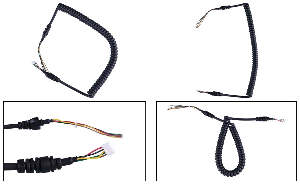 DAMAVO coiled extension cable, spiral coiled power cable, braided coiled cable