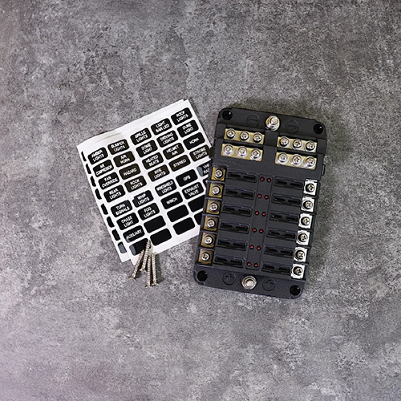 12 way fuse block,12v DC fuse box, screw cap fuse holder丨DAMAVO