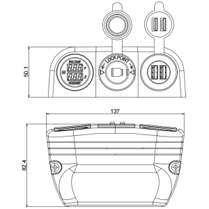 waterproof usb outlet, waterproof cigarette lighter socket, waterproof voltmeter for sales