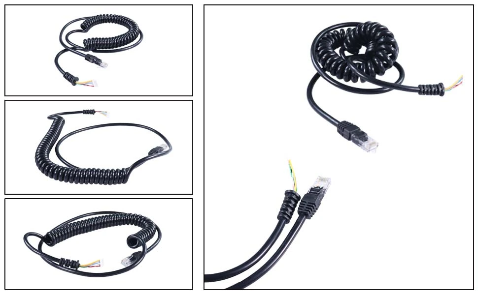 coiled ethernet cable, RG45 Cable, spiral ethernet cable