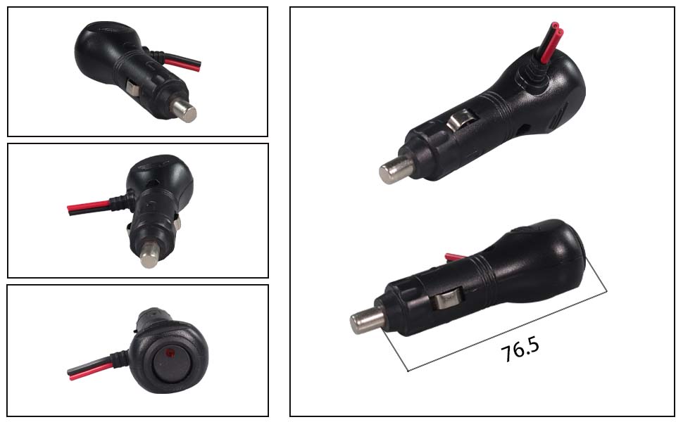 male cigarette lighter plug, 24v cigarette lighter plug, cigarette lighter plug with leads manufacturer
