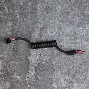 DAMAVO wire harness assembly, 4 core spiral cable, black coiled extension cord