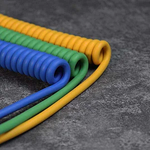 DAMAVO coiled cat 5 cable, curly cable extension lead, curly telephone wire