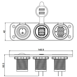 DC voltmeter ammeter, an ammeter, C charger panel mount