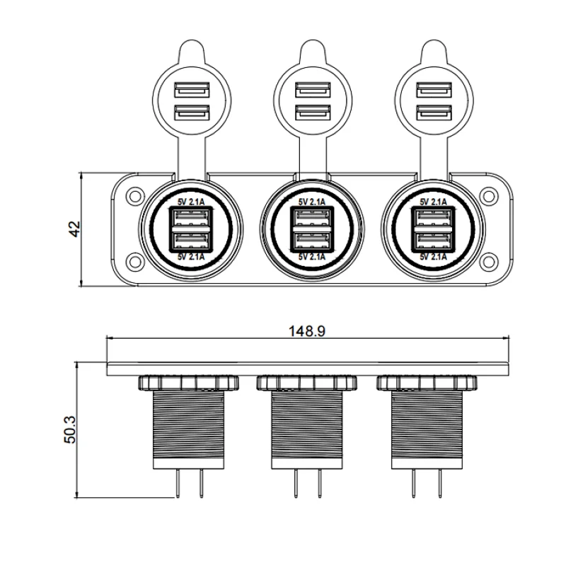 in car chargers, 2 1A car charger, DAMAVO, dash charge car adapter for sale