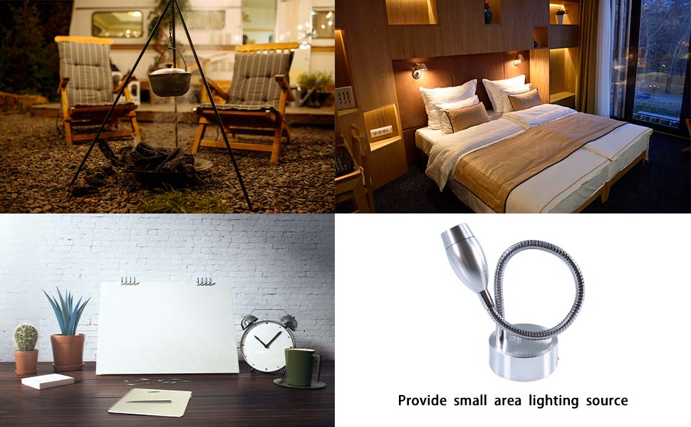 RV sconce lights, RV indoor lights, 12V light with USB port from DAMAVO