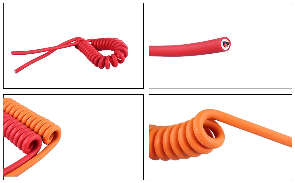 DAMAVO 6 core coiled cable, curly electrical cable, telephone spiral wire
