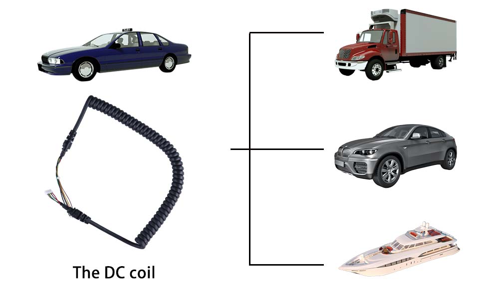 high quality coiled extension cable, spiral coiled power cable, braided coiled cable