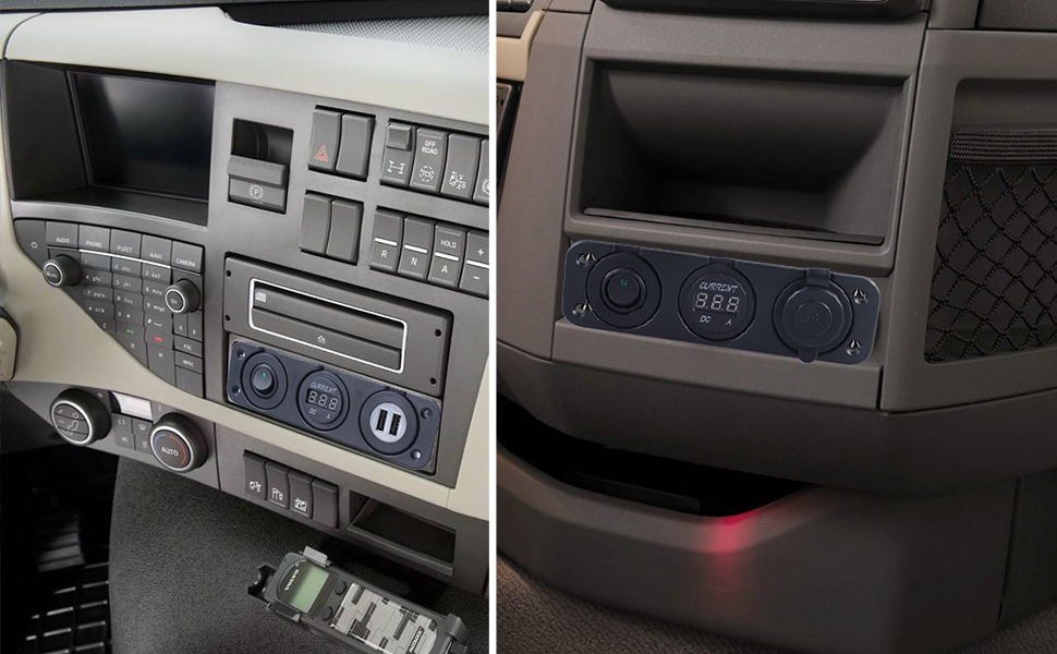 RV switch panel, USB charger with voltage display, best 12V USB car charger factory
