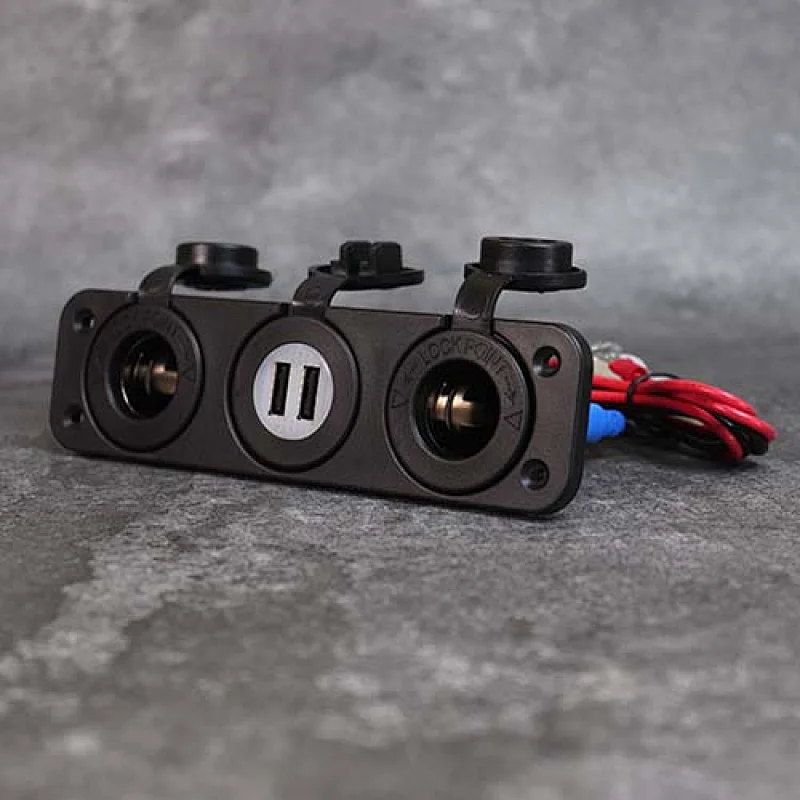DAMAVO USB panel mount, 12v plug car adapter, car 24v socket