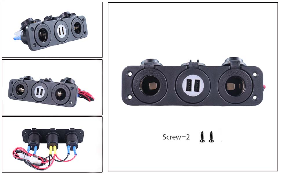 USB panel mount, 12v plug car adapter, car 24v socket manufacturer