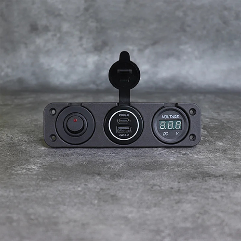 USB C PD, voltmeter 12 volt, cigarette lighter adapter with switch丨DAMAVO