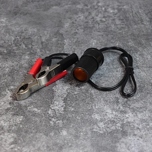 DAMAVO power plug to cigarette lighter, plug into car outlet, soldering alligator clips