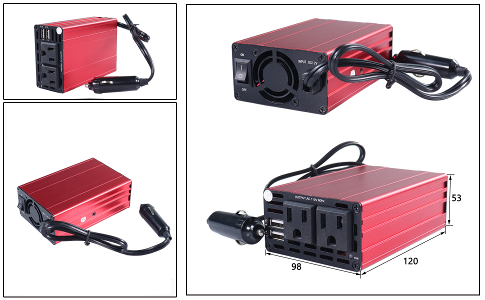 cigarette lighter power converter, inverter with cigarette lighter plug, DAMAVO