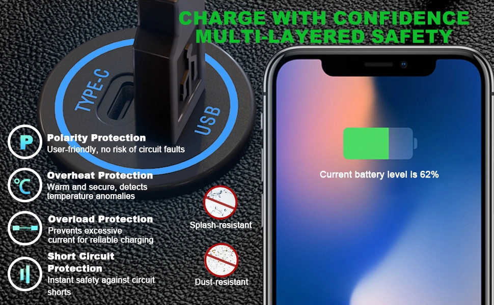 OEM car charger usb c,dual usb car charger,12v usb c outlet simultaneously