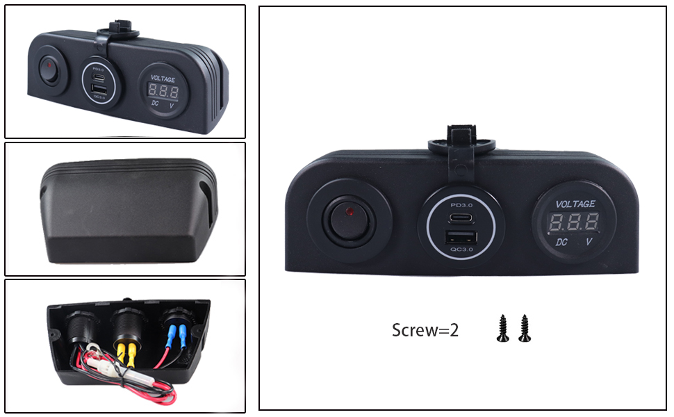 car type C charger, best type C car charger, voltmeter with charger factory-DAMAVO