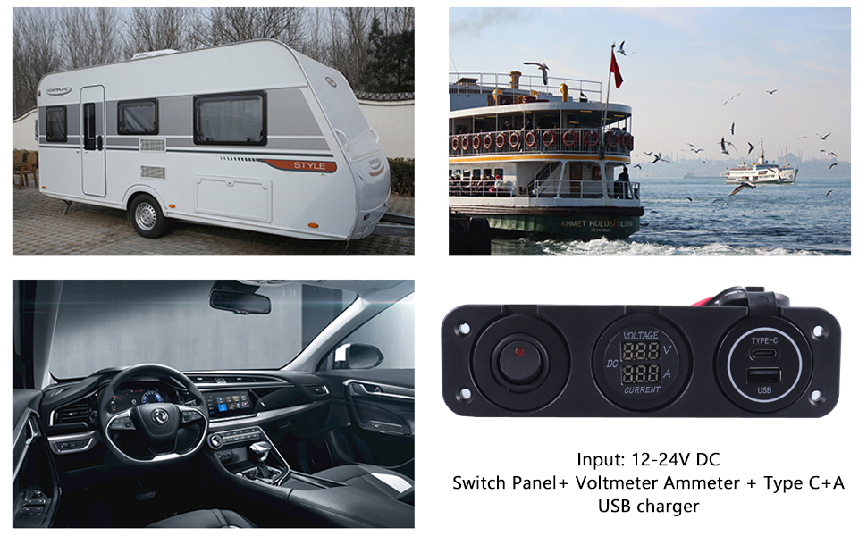 marine usb charger, marine 12v power outlet, voltmeter ampere for sales